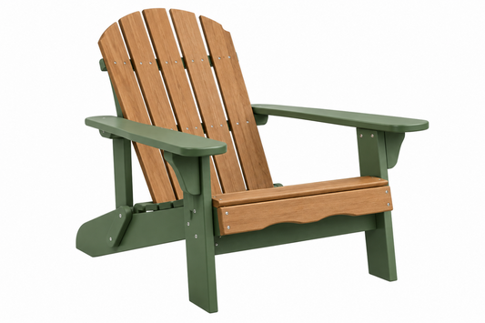 Zahradní křeslo Adirondack 79 x 84 x 98 cm zelené a hnědé z plastu s širokými područkami