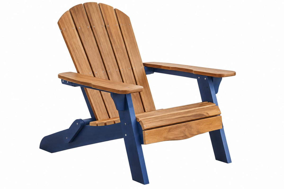 Zahradní křeslo 80 x 92 x 98 cm dřevěné hnědé/modré Adirondack