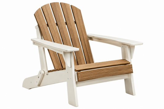 Zahradní křeslo 83 x 76 x 97 cm dřevěné hnědé/bílé Adirondack s područkami